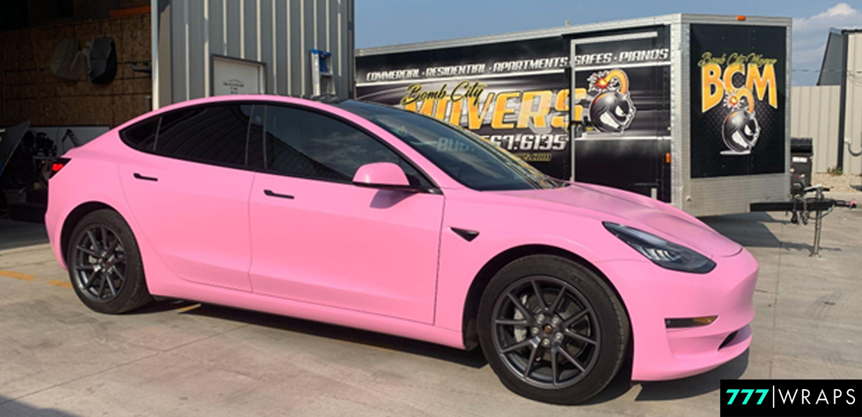 Vehicle wrapped with color-stable vinyl designed for long sun exposure